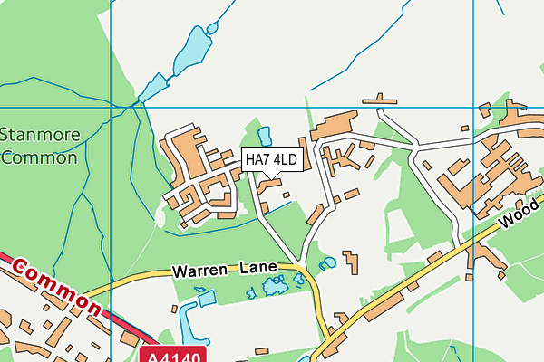 HA7 4LD map - OS VectorMap District (Ordnance Survey)