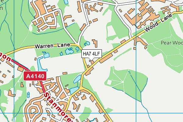 HA7 4LF map - OS VectorMap District (Ordnance Survey)