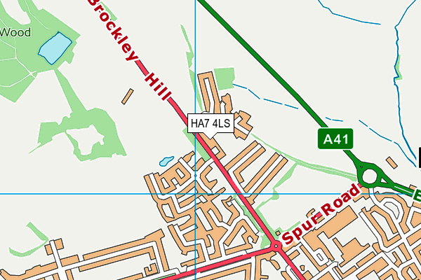 HA7 4LS map - OS VectorMap District (Ordnance Survey)