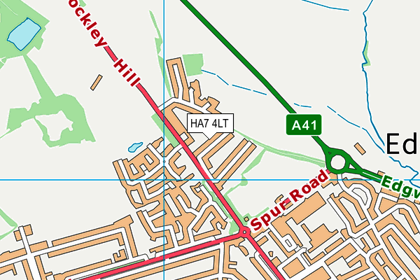 HA7 4LT map - OS VectorMap District (Ordnance Survey)