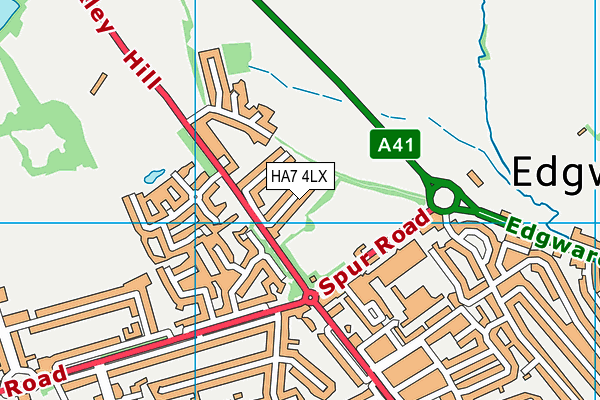 HA7 4LX map - OS VectorMap District (Ordnance Survey)