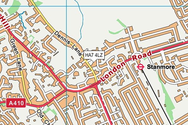 HA7 4LZ map - OS VectorMap District (Ordnance Survey)