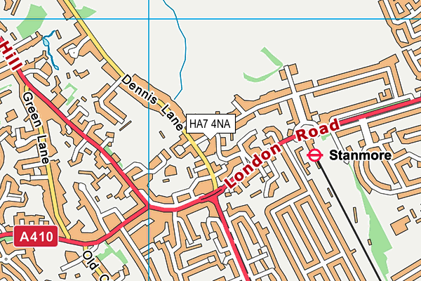 HA7 4NA map - OS VectorMap District (Ordnance Survey)