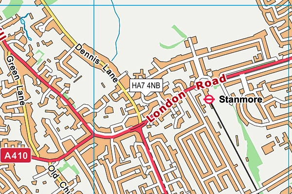 HA7 4NB map - OS VectorMap District (Ordnance Survey)