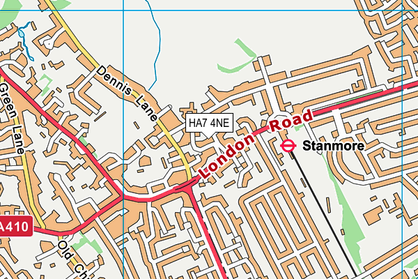 HA7 4NE map - OS VectorMap District (Ordnance Survey)