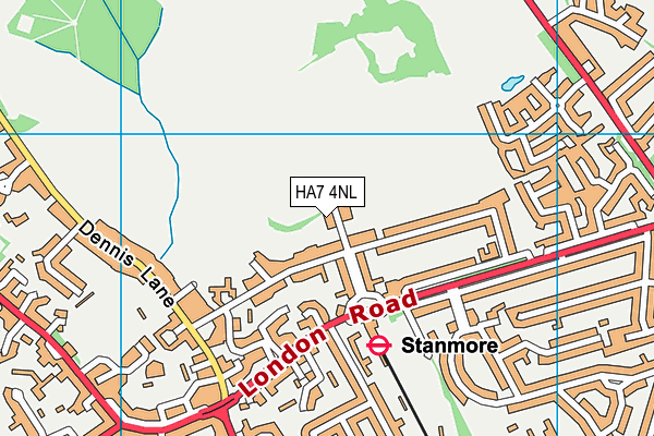 HA7 4NL map - OS VectorMap District (Ordnance Survey)