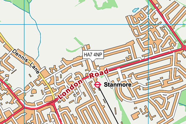 HA7 4NP map - OS VectorMap District (Ordnance Survey)