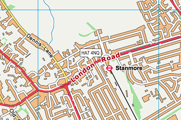 HA7 4NQ map - OS VectorMap District (Ordnance Survey)