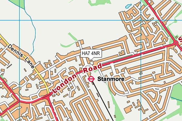 HA7 4NR map - OS VectorMap District (Ordnance Survey)