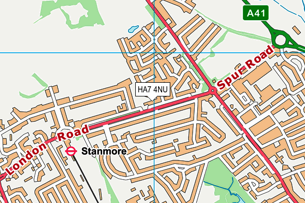 HA7 4NU map - OS VectorMap District (Ordnance Survey)