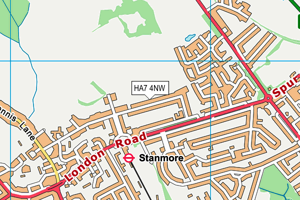 HA7 4NW map - OS VectorMap District (Ordnance Survey)