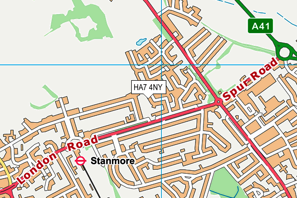 HA7 4NY map - OS VectorMap District (Ordnance Survey)