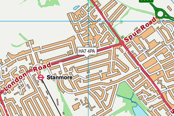 HA7 4PA map - OS VectorMap District (Ordnance Survey)