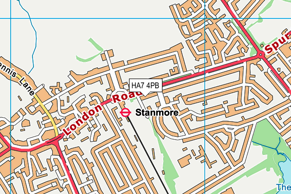 HA7 4PB map - OS VectorMap District (Ordnance Survey)