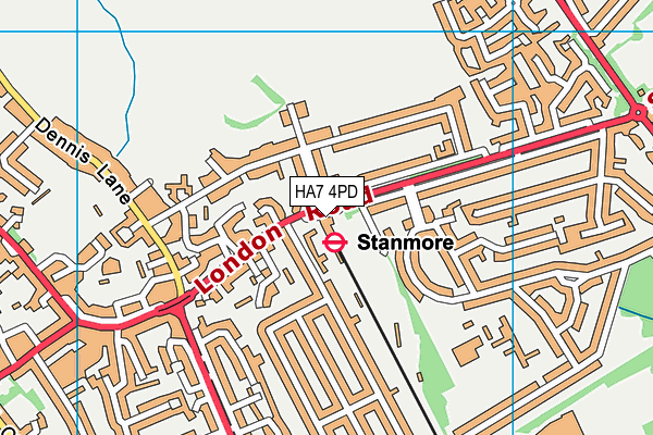 HA7 4PD map - OS VectorMap District (Ordnance Survey)