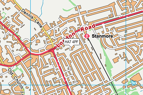 HA7 4PF map - OS VectorMap District (Ordnance Survey)