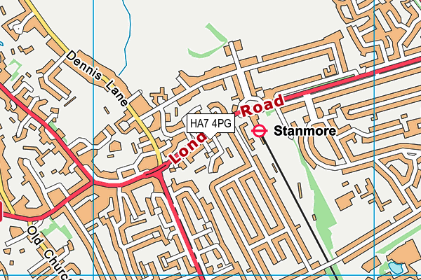 HA7 4PG map - OS VectorMap District (Ordnance Survey)