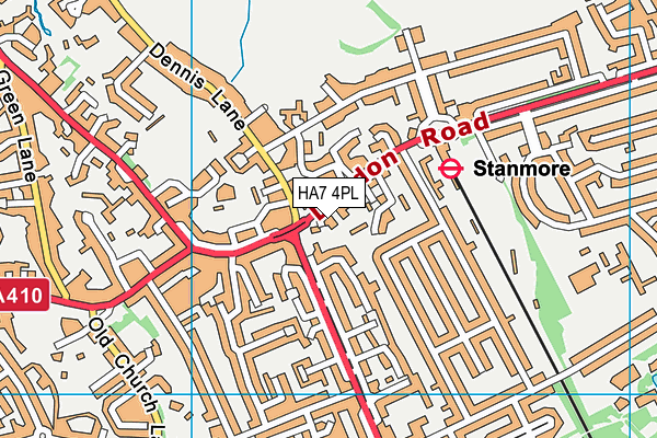 HA7 4PL map - OS VectorMap District (Ordnance Survey)