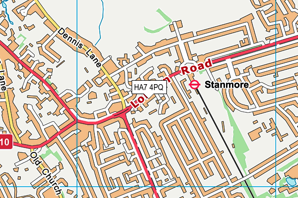 HA7 4PQ map - OS VectorMap District (Ordnance Survey)