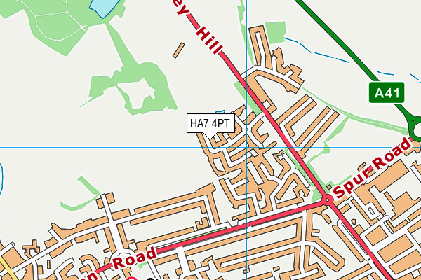 HA7 4PT map - OS VectorMap District (Ordnance Survey)