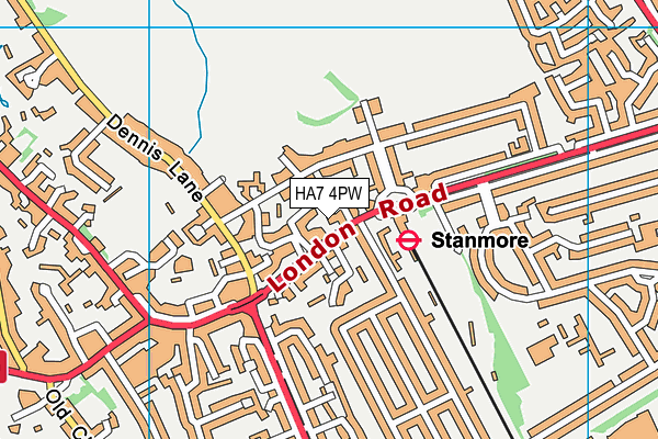 HA7 4PW map - OS VectorMap District (Ordnance Survey)