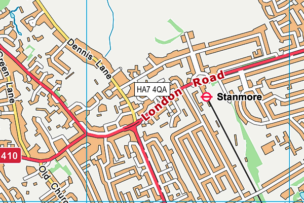 HA7 4QA map - OS VectorMap District (Ordnance Survey)