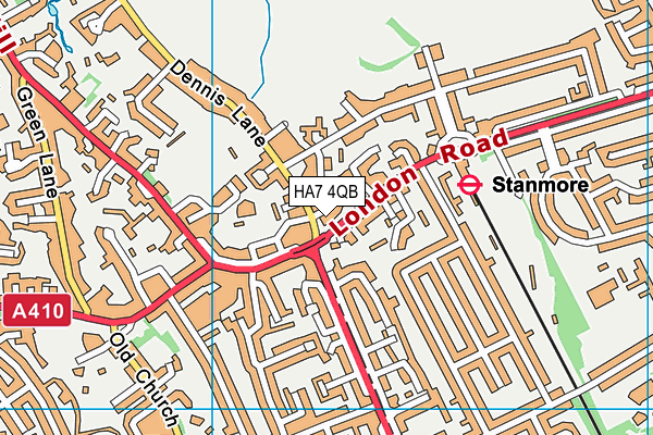 HA7 4QB map - OS VectorMap District (Ordnance Survey)