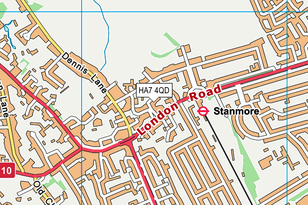 HA7 4QD map - OS VectorMap District (Ordnance Survey)