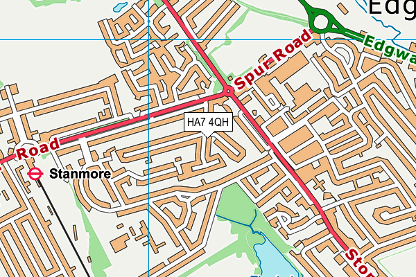 HA7 4QH map - OS VectorMap District (Ordnance Survey)