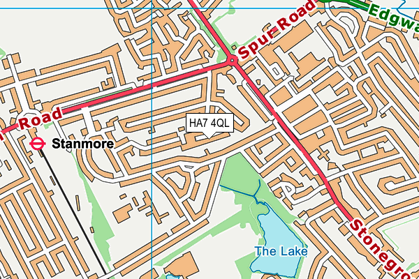 HA7 4QL map - OS VectorMap District (Ordnance Survey)