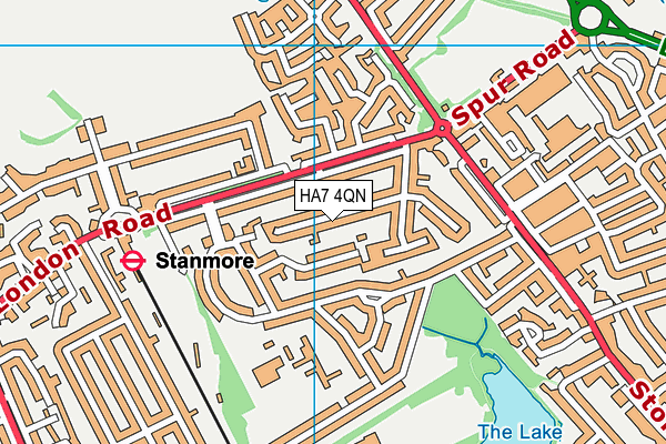 HA7 4QN map - OS VectorMap District (Ordnance Survey)