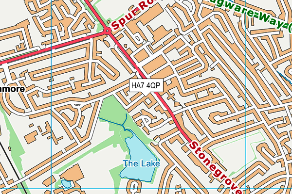 HA7 4QP map - OS VectorMap District (Ordnance Survey)