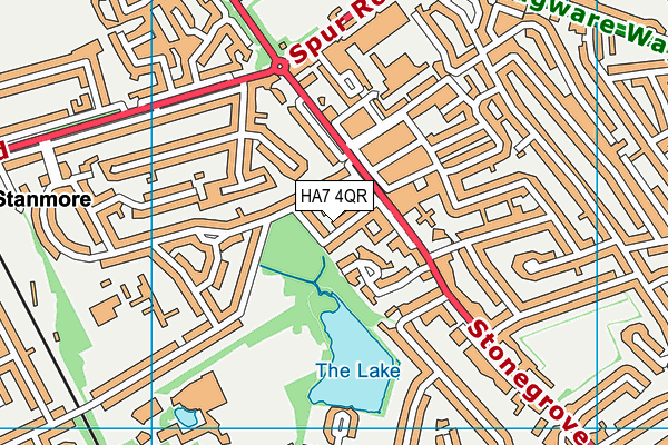 HA7 4QR map - OS VectorMap District (Ordnance Survey)