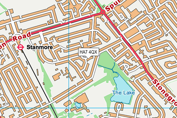 HA7 4QX map - OS VectorMap District (Ordnance Survey)