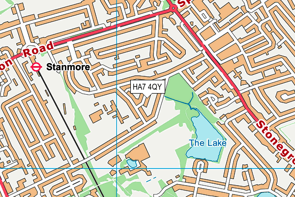 HA7 4QY map - OS VectorMap District (Ordnance Survey)
