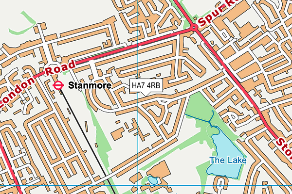 HA7 4RB map - OS VectorMap District (Ordnance Survey)
