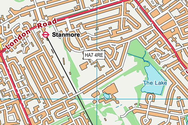Aylward Primary School map (HA7 4RE) - OS VectorMap District (Ordnance Survey)