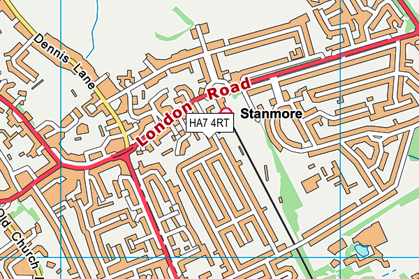 HA7 4RT map - OS VectorMap District (Ordnance Survey)