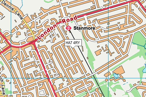 HA7 4RY map - OS VectorMap District (Ordnance Survey)