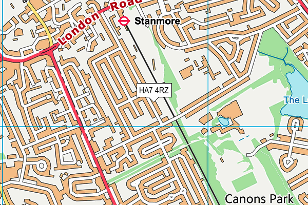 HA7 4RZ map - OS VectorMap District (Ordnance Survey)