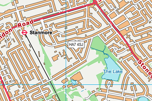 HA7 4SJ map - OS VectorMap District (Ordnance Survey)