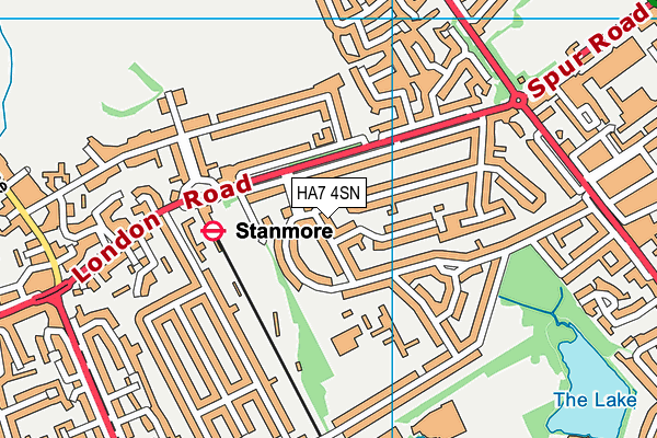 HA7 4SN map - OS VectorMap District (Ordnance Survey)