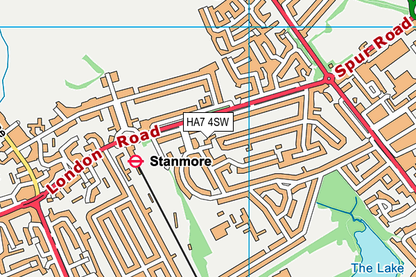 HA7 4SW map - OS VectorMap District (Ordnance Survey)