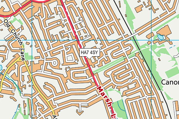HA7 4SY map - OS VectorMap District (Ordnance Survey)