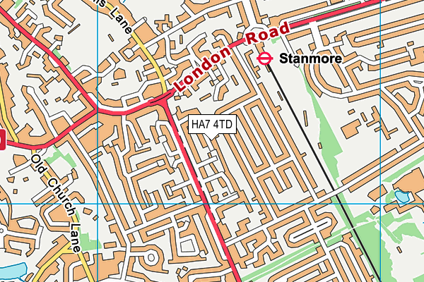 HA7 4TD map - OS VectorMap District (Ordnance Survey)