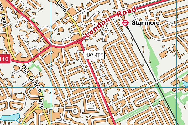 HA7 4TF map - OS VectorMap District (Ordnance Survey)