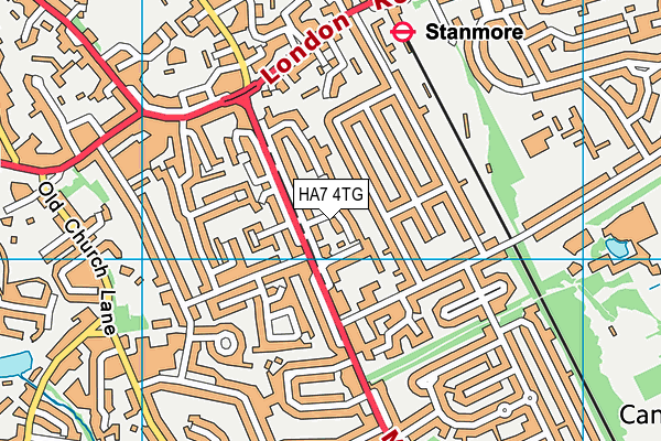 HA7 4TG map - OS VectorMap District (Ordnance Survey)