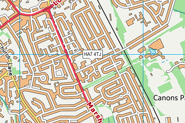 HA7 4TJ map - OS VectorMap District (Ordnance Survey)