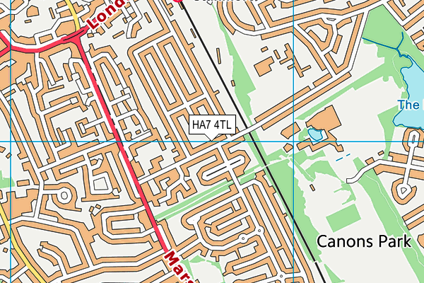 HA7 4TL map - OS VectorMap District (Ordnance Survey)