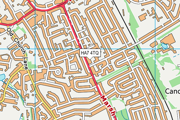 HA7 4TQ map - OS VectorMap District (Ordnance Survey)